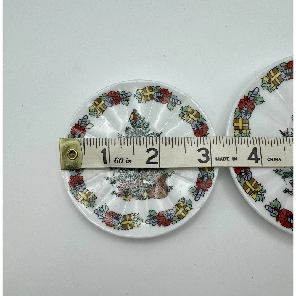 Formalities BAUM BROS‎ Teddy Bear Christmas Porcelain Plates, 2 Plates
